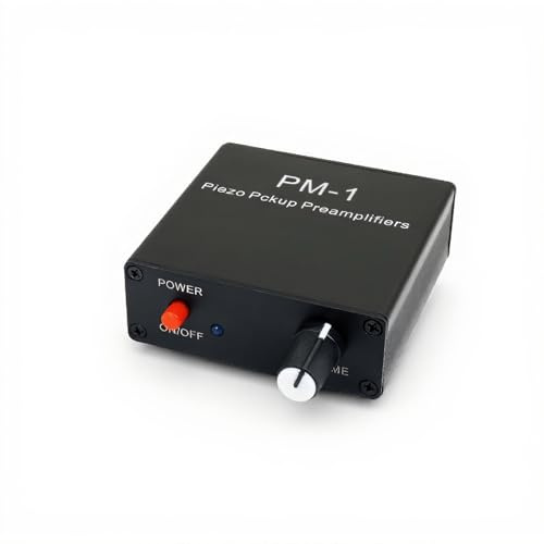 Piezo Pickup Preamp Amplifier, Microphone Amplifier Mic Preamp Rechargeable Guitar Pickup Preamp with Low Frequency Limit, for String Instrument, Type C 5V Charging