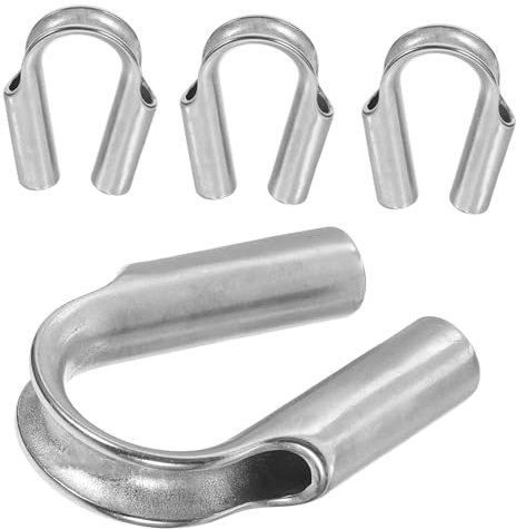 PRETYZOOM 4 Piezas Anillo De Protección De Acero Inoxidable Cable De Acero Herramienta De Engarce Para Cuerda Para Cable De Alambre Anillo De Corazón