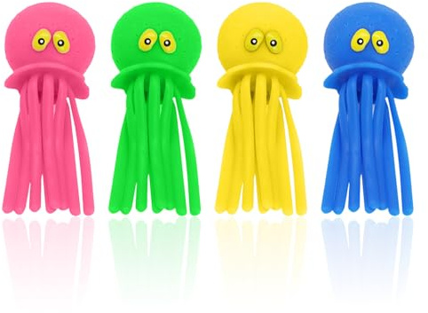 EHDWXVZM 4 Piezas De Juguetes De Pescado De Tinta, Linda Piscina De Tinta, Juguetes, Juguetes De Carne De Tinta, Juguetes para Nadar, Juguetes De Piscina para Niñas (4 Colores).