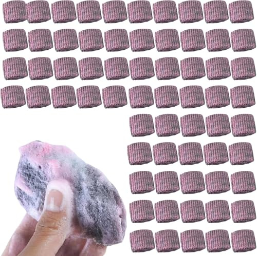 70 Pièces Tampon Jex avec Savon Jex Tampon de Savon en Laine d'acier pour Nettoyer Les casseroles pré-savonnés récurer en métal Anti-Rayures,Éponges De Nettoyage Ménager pour Éliminer La Saleté (70pc)