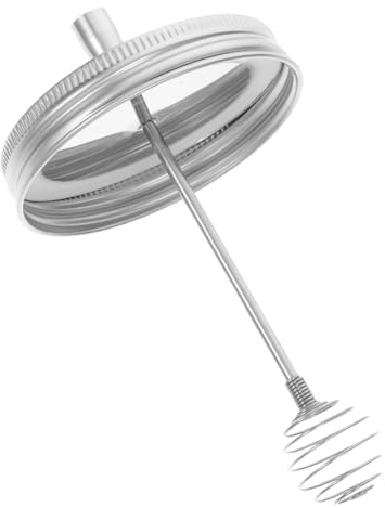 Zerodeko Stainless Steel Honey Dipper Lid Stirrer Jar Honey Server for Honeybee Pot Honeycomb Stick Pot Stirrer Dippers Stirring Spoon