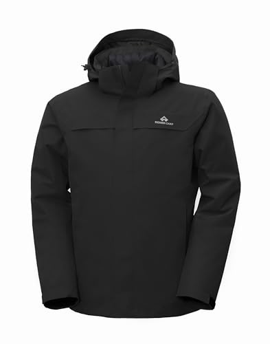 Pioneer Camp 3-in-1 Winter Jacket for Men with Hood Waterproof Snowboarding Jackets Windbreaker with Removable Puffer Coat