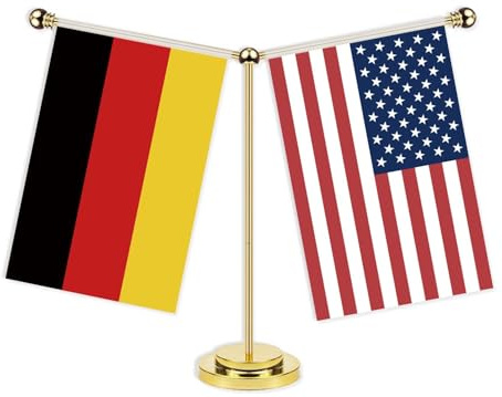 USA Deutschland Freundschaft Schreibtisch Flagge, 30cm kleine amerikanische Desk Germany USA
