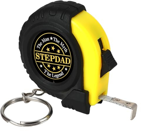 Huaceary 1m Tape Measure Keyring Step Dad Christmas Gifts for Step Dad Gifts for Stepdad Gift Birthday Steps Dads Gifts from Daughter Son Stepdaughter Stepson Valentines Mini Tape Measure Stepdads