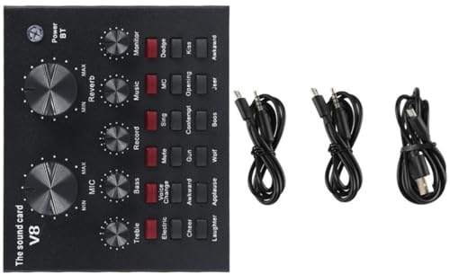 DIYEAH Carte Son Professionnelle USB Microphone à Condensateur 800 et Table de Mixage pour Diffusion en Direct, Enregistrement Podcast et Streaming sur Téléphone et Ordinateur