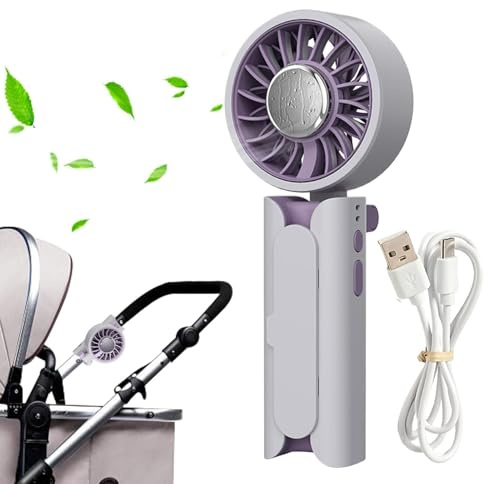 Genérico Portátil Ventilador de Mano | Soplador con Pinza USB Recargable | Ventilador Personal a Batería | Para Interior Exterior Senderismo Camping Playa Correr Casa Gimnasio Oficina