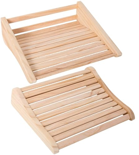 Joygoodta Reposacabezas para Sauna, 2 Piezas, Almohada de Madera Hueca para Sauna, Soporte para el Cuello para Vapor de Barril Tradicional por Infrarrojos