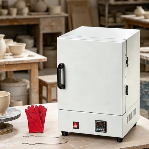 moupeaktain Forno per Ceramica Elettrico 1150℃ – Forno a Muffola 2000W per Fusione Metalli, Vetro e Argilla, Mini Forno con Controllo, Ideale per Gioielli e Cera Persa