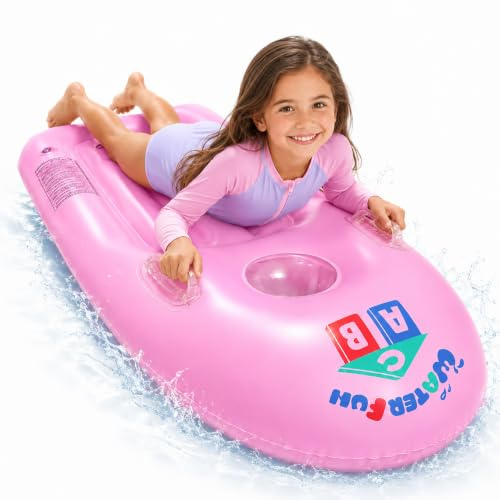 dellyy Aufblasbares Bodyboard für Kinder mit Griffen