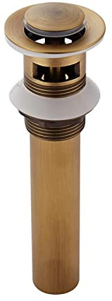 CASEWIND Ablaufventil mit Überlauf Messing, Ablaufgarnitur Antik, Abfluss Waschbecken Überlauf Stöpsel Pop Up Ventil Retro für Waschtisch