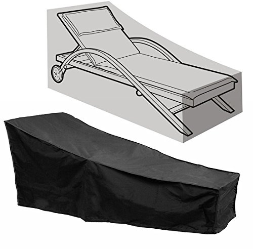 Comfysail Solstol överdrag vattentätt solsängsskydd utomhus trädgård uteplats möbler med förvaringsväska, svart, 208 x 76 x 41/79 cm