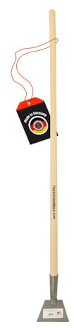 SHW-FIRE Eisstößer aus Spezialstahl, rot lackiert, geschliffen, 130cm Stiel | Für Schneeräumung & Winterarbeiten| Zum Entfernen von Eis & Schnee auf Einfahrten und Terrassen| Angeschliffene scharfe Kante