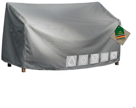 Mehr Garten Schutzhülle Gartenbank 2 Sitzer, 133x70x63/86 cm, 600D Oxford | wasserdicht, UV-beständig, reißfest und winterfest - robuste Abdeckung für Sitzbank mit Kordelzug für sicheren Halt