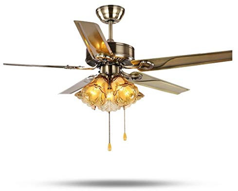 Silencieux ventilateur de plafond Plafond Vintage ventilateur léger avec lames réversibles Une pratique télécommande à 6 vitesses et 4 lames, plafond silencieux ventilateur Économie d'énergie