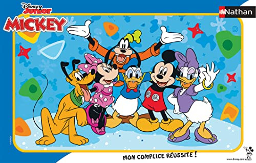 NATHAN - Kinderpuzzle - 15-teiliger Rahmen - Mickey's Friends - Disney - Mädchen oder Junge ab 3 Jahren - Hochwertiges Puzzle - Dicker und haltbarer Karton - Disney Mickey Mouse - 86146