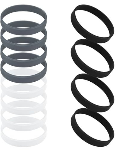 GOGO 120 Stück Silikon-Armbänder für Teenager und Kinder, Großhandel einfarbige Gummi-Armbänder – Weiß, Schwarz, Grau
