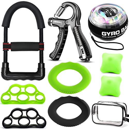 Handtrainer Unterarmtrainer Fingerhantel Unterarm training 10er Pack, Armtrainer, Lippenform Hand Grip, Fingertrainer, Gyro Ball Handgelenk Trainer für hand training Handkrafttraining Rehabilitation