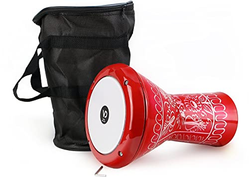 VD Vatan Kinder Darbuka Trommel – Orientalische Percussion aus Aluminiumguss, 30 cm, Schwarz Handgraviert, inkl. Tragetasche & Stimmschlüssel – Rhythmusspielzeug für Kinder, 2029-K