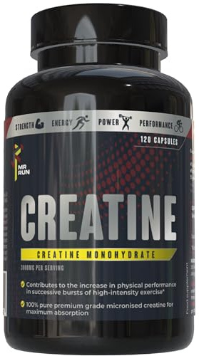 Creatine Tablets 3000mg Per Serving - Premium Creatine Monohydrate, 120 Capsules - Muscle Gain Pre Workout Gym Supplement for Men and Women - Zero Sugar or Additives, Vegan, UK Made - 30 Servings
