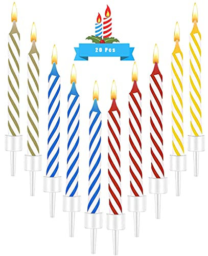 Magic Relight Geburtstagskerzen, 20 Stück Fun Prank Kit Kuchen Tricks und Dekorationen mit Trickkerze für Geburtstage, Partys, Weihnachten und Feiern