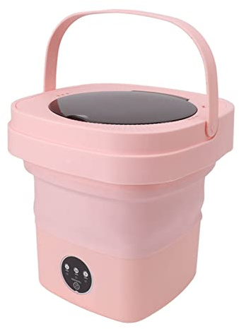 Tragbare Mini-Waschmaschine, 6,5 L, Faltbar Mit Schleudertrockner Und 3 Modi, Tiefenreinigung Halbautomatisch Für Wohnmobil, Camping, Wohnung (Rosa)