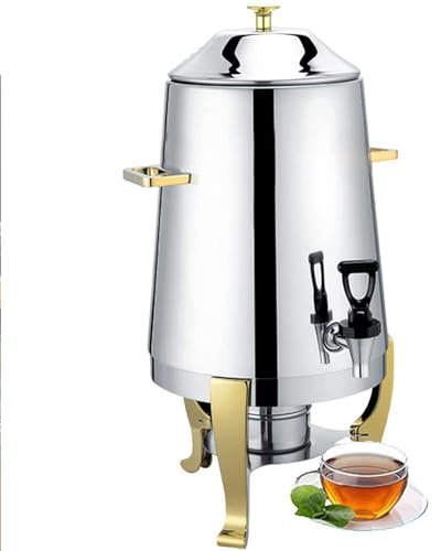 LYXXW Edelstahl Kaffeekanne, Warmhaltebehälter Säfteimer mit Thermostat und Überhitzungsschutz Kommerzielle Heißgetränkespender für Büro, Partys, Café, Picknicks usw.,Gold