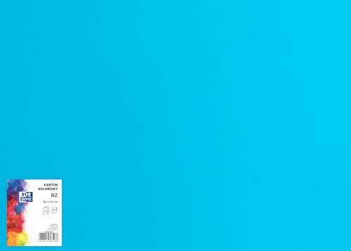 OXFORD Tonzeichenkarton 50 x 70 cm Bastelkarton, DIN B2, Tonkarton B2, Buntes Bastelpapier, für Arten von Handarbeiten, Tonpapier 225 g/m² Bristolkarton 25 Blatt, Blau 25 Stück