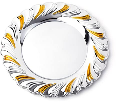 NZPOST Edelstahl-Tablett, Phnom Penh-Gemüsetablett, Obst- und Snack-Platzteller für den Haushalt (20 cm)