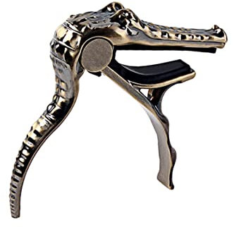 Toyvian Kapodaster Alligatorform Mit Silikonpolster Gitarren Capo Für Akustikgitarre E-gitarre Ukulele Mandoline Clip on Gitarrentuner Kratzfest Und Schnell Verstellbar