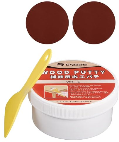 Stucco Bianco Nero Riempitore di Legno a Base d'Acqua - Pasta Verniciabile Premium per Riparazione Legno, Trim, Tabella, Gabinetto