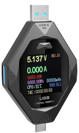 Easy To Use USB C USB Tester Portable USB C Charging Detector With Real Time Monitors And Features