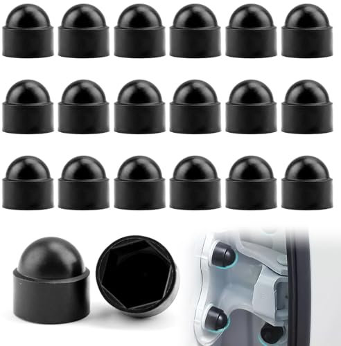 M10 Black Plastic Nut and Bolt, 20 Pcs Hex Nut Cover Dome Screw Caps Covers Hex Bolt Nut Protection Caps Screw Caps Assortment Kit Bolt Cover Cap for Bolts Hex Hexagon Screws (17mm Spanner)