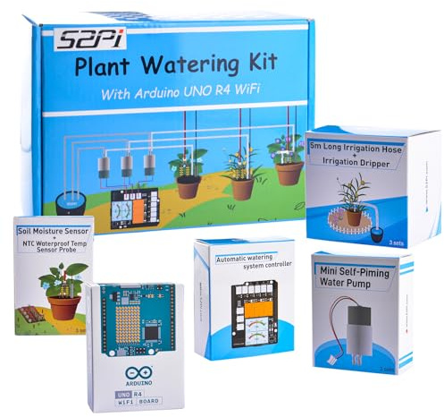 Kit d'Arrosage de Plantes GeeekPi avec Carte Arduino UNO R4 WiFi, Capteur d'Humidité du Sol, Pompe à Eau, Tuyau d'Irrigation
