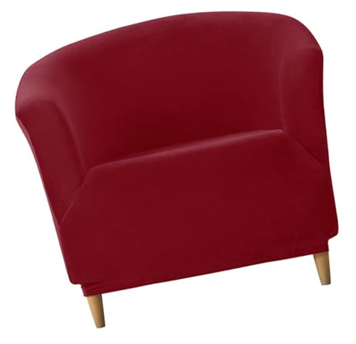 Mswborml Samt Bezug für Cocktailsessel Clubsessel mit Kissenbezug, Plüsch Hussen für Clubsessel Cocktailsessel mit Elastischem Boden, Waschbar Sesselschoner Sesselauflage Sesselüberwurf,K