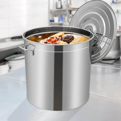 Kochtopf Suppentopf, 50L Gastronomie Kochtopf Edelstahl Suppentopf Küche Universaltopf Kochtopf mit Korb & Deckel für Restaurants, Hotels, Cafeterias