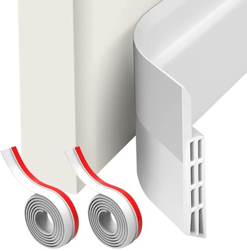 Türdichtung unten 2 Stück - 1M x 5CM Weiß | Zugluftstopper für Türen, Schalldämmend und Wärmeschutz, Geeignet für Holz-, Metall- und Glastüren