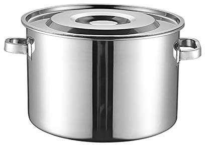 Stainless Steel Stockpot,Stockpot Large Deep Stainless Steel Induction Stock Pot Casserole Cooking Stockpot， Diameter 30cm, Height 20cm（14 litres） (Color : Silver, Size : 30cm*20cm(14L))