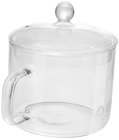 COLLBATH Glass Saucepan for Stovetop Simmering for Pasta Soup and Health Stew Lid and Handle for Instant Noodles