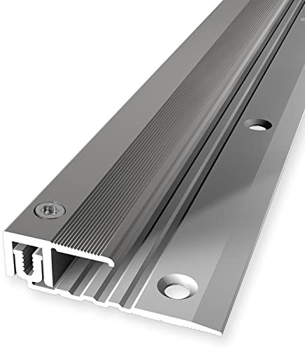 PROVISTON - Profilo di finitura per pavimenti – Larghezza: 22 mm – Regolazione altezza: 6,5 – 16 mm – Lunghezza: 1000 mm – Profilo in alluminio – Profilo di bordatura – Effetto acciaio inox – Alta