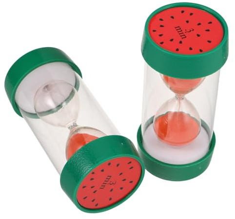 Alipis 2Pezzi Timer Spazzolino da Denti per Cartoni Animati Anguria Minuti Design Lavarsi Denti per Decorare Stimolare Orale