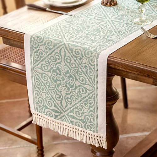 Baumwolle Leinen Tischläufer, Mode Tischläufer, Modern Geometrisches Musterdesign Dekoration Table Runner Waschbar Tisch Dekoration Party Geburtstag Valentinstag Hochzeit Dekor 35 x 180 cm