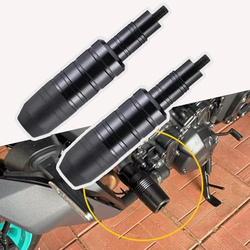 ZXZFDC 2 Stück Motorrad-Rahmenschieber für Honda CB125R CB150R CB250R CB300R CB500F, Motorrad Anti Crash Sturzpads Anti Fallen Auspuff Rahmengleiter, Motorradzubehör,A Black