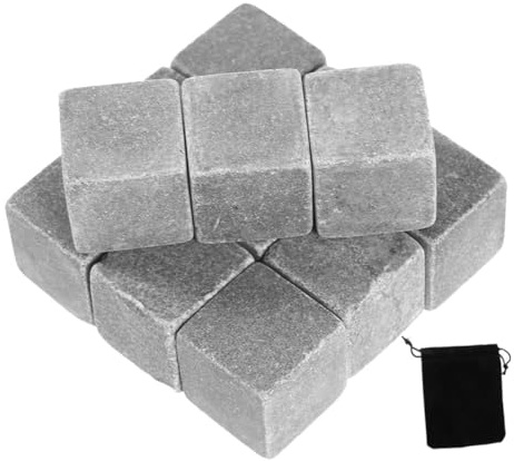 Cabilock 12 Pièces Glaçons Réutilisables Pierre de Marbre pour Whisky Pierre à Whisky pour Refroidissement Rapide des Boissons Accessoires Idéaux et