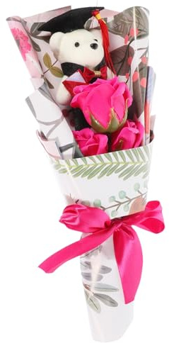 GALPADA Bouquet Laurea con Peluche Decorazione Fotografica per Cerimonie Laurea Composizione Leggera e Portatile per Foto