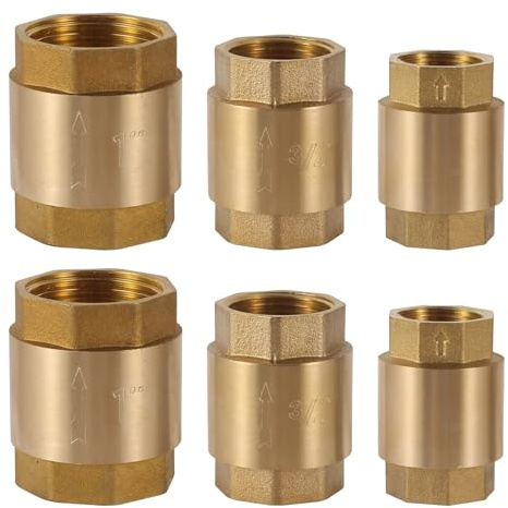 Clapet anti-retour à ressort en ligne, filetage femelle 1/2 3/4 1 en laiton, unidirectionnel, for l'eau agricole(3I4 inch)