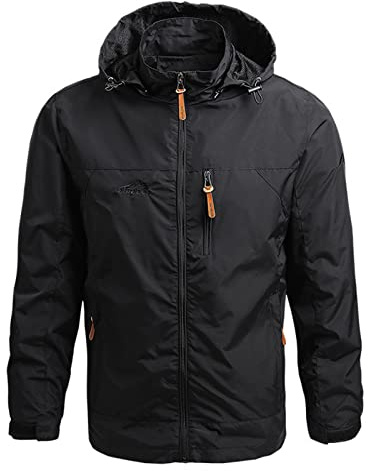 TOFOTL Giubbotto Mezza Stagione Uomo Antipioggia Giacca in Pelle Sportivo Montagna Adulti di Los da Lavoro Impermeabile Giacca Moto Invernale Felpa da Lavoro Indumenti Oktoberfest 07-Nero XXL