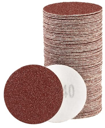 80PCS 50mm Sanding Discs 40 Grit Hook and Loop Sanderpaper Drill Sanding Attachment for Headlights Metal Furniture Glass