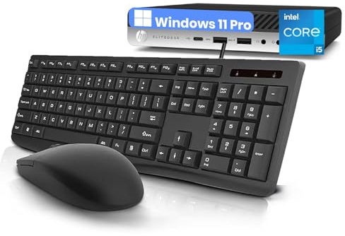 HP EliteDesk 800 G3 Mini PC de escritorio, Intel Core i5-7500, 16 GB de RAM, 512 GB SSD, WiFi, Bluetooth, teclado EE.UU., Windows 11 Pro (reacondicionado)