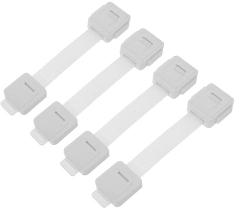 FRCOLOR 4 Piezas Cerraduras para Armarios Infantiles Bloqueo Seguro para Puertas Protección Multipropósito para Cocina Baño y Muebles Dispositivo Reforzado para Seguridad Infantil