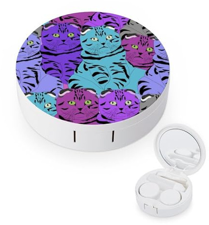 fkgvwo Contact Lens Case Color Cat Contact Lens Box Travel Kit Portable for Travel & Home